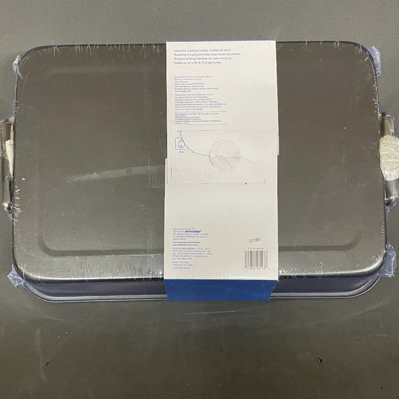 Simply Essential 17.3"x12"x3" Non-Stick Roaster w/ Rack NIP - Picture 2 of 4